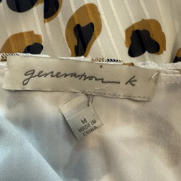 Generation K Leopard Ruffle Maxi Dress W/ Tie Belt Boho Whimsigoth Coastal M - Picture 10 of 12